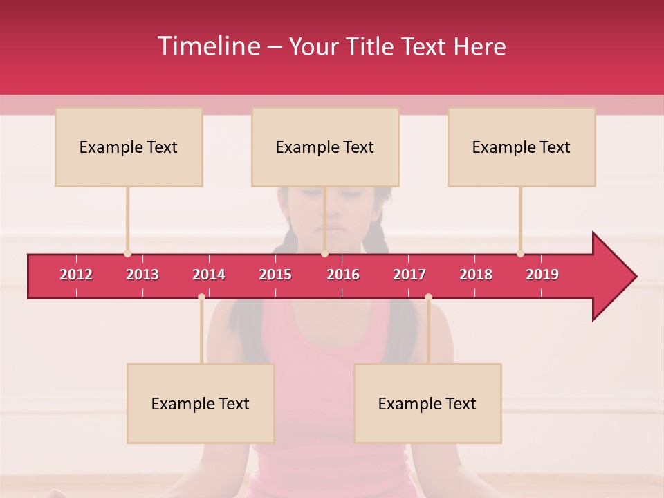 Young Woman Sitting On Floor Meditating In Yoga Lotus Pose With Legs Crossed And Eyes Closed. PowerPoint Template