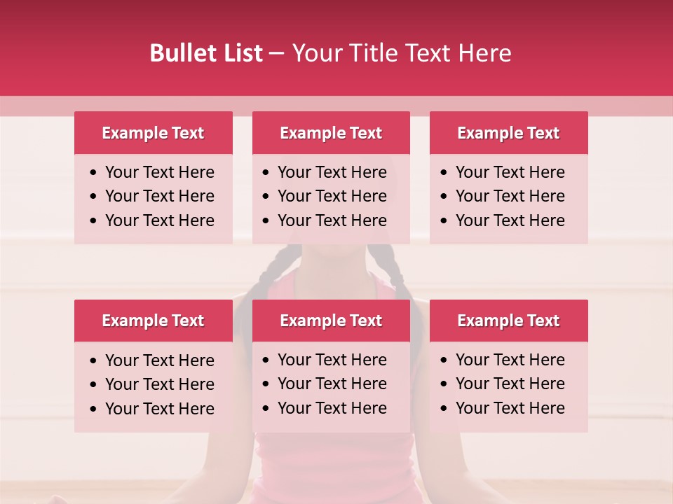 Young Woman Sitting On Floor Meditating In Yoga Lotus Pose With Legs Crossed And Eyes Closed. PowerPoint Template