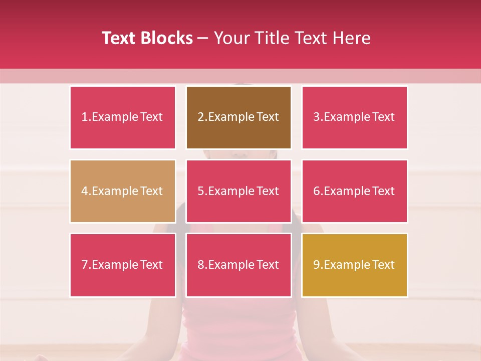 Young Woman Sitting On Floor Meditating In Yoga Lotus Pose With Legs Crossed And Eyes Closed. PowerPoint Template