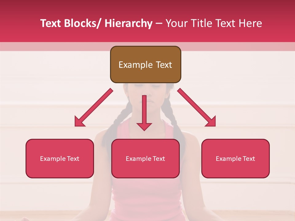 Young Woman Sitting On Floor Meditating In Yoga Lotus Pose With Legs Crossed And Eyes Closed. PowerPoint Template