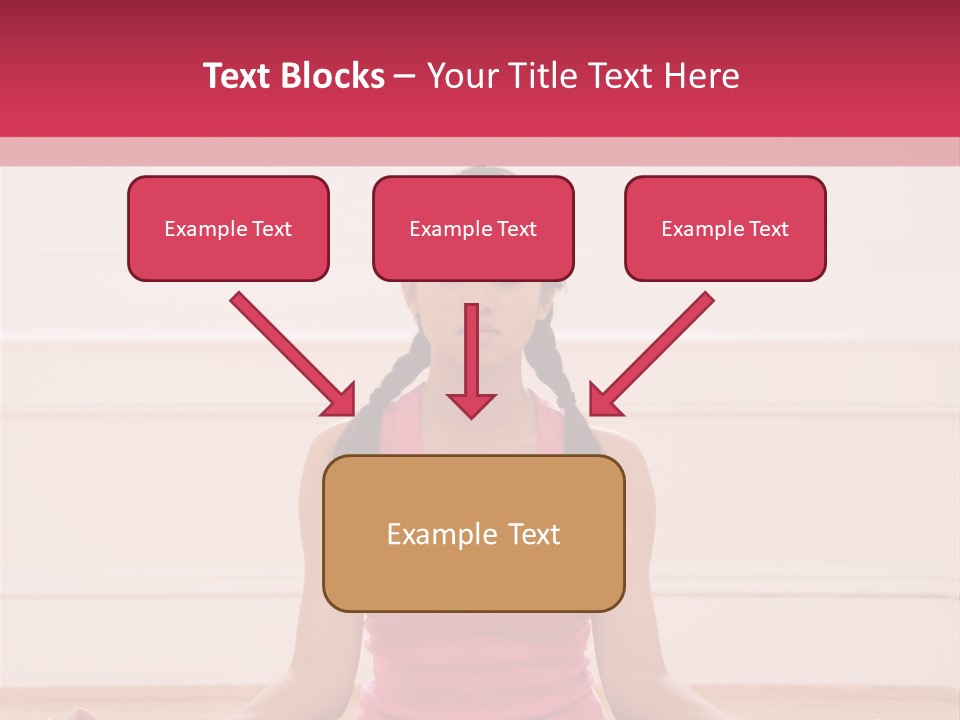 Young Woman Sitting On Floor Meditating In Yoga Lotus Pose With Legs Crossed And Eyes Closed. PowerPoint Template