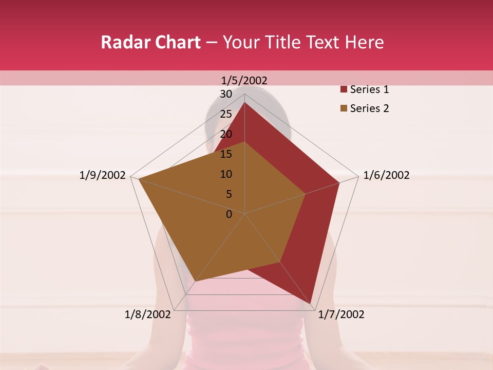 Young Woman Sitting On Floor Meditating In Yoga Lotus Pose With Legs Crossed And Eyes Closed. PowerPoint Template