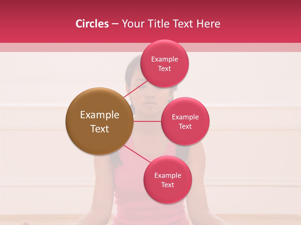 Young Woman Sitting On Floor Meditating In Yoga Lotus Pose With Legs Crossed And Eyes Closed. PowerPoint Template