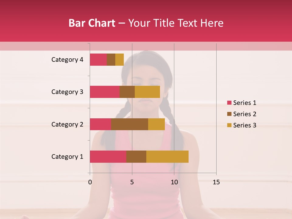 Young Woman Sitting On Floor Meditating In Yoga Lotus Pose With Legs Crossed And Eyes Closed. PowerPoint Template