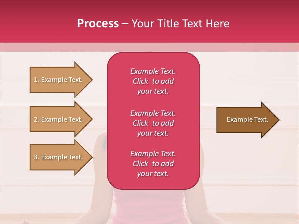 Young Woman Sitting On Floor Meditating In Yoga Lotus Pose With Legs Crossed And Eyes Closed. PowerPoint Template