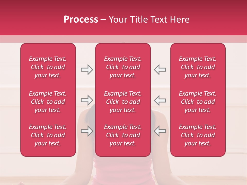 Young Woman Sitting On Floor Meditating In Yoga Lotus Pose With Legs Crossed And Eyes Closed. PowerPoint Template