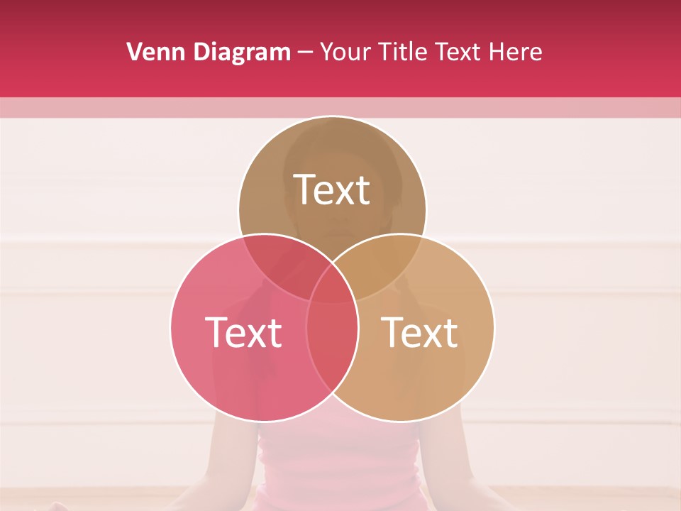 Young Woman Sitting On Floor Meditating In Yoga Lotus Pose With Legs Crossed And Eyes Closed. PowerPoint Template