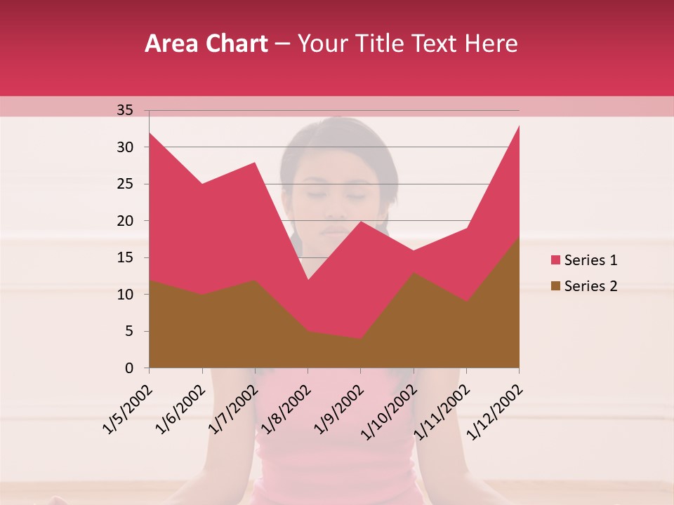 Young Woman Sitting On Floor Meditating In Yoga Lotus Pose With Legs Crossed And Eyes Closed. PowerPoint Template