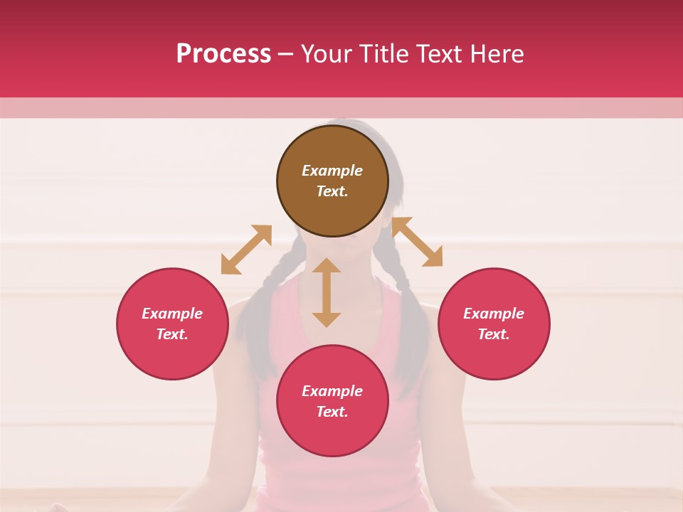 Young Woman Sitting On Floor Meditating In Yoga Lotus Pose With Legs Crossed And Eyes Closed. PowerPoint Template