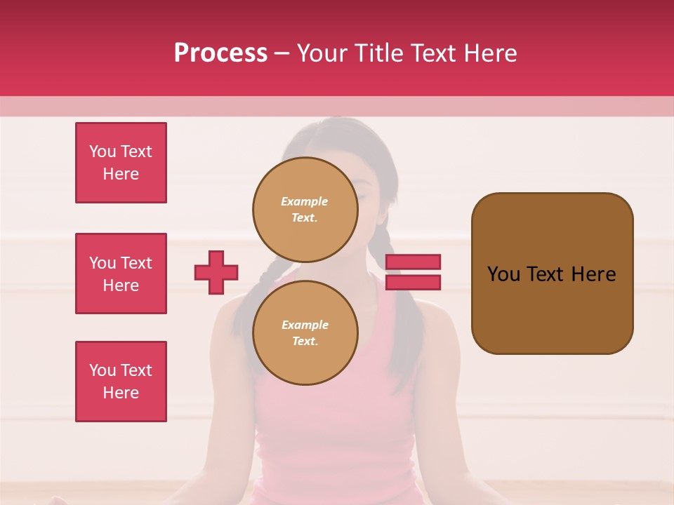 Young Woman Sitting On Floor Meditating In Yoga Lotus Pose With Legs Crossed And Eyes Closed. PowerPoint Template