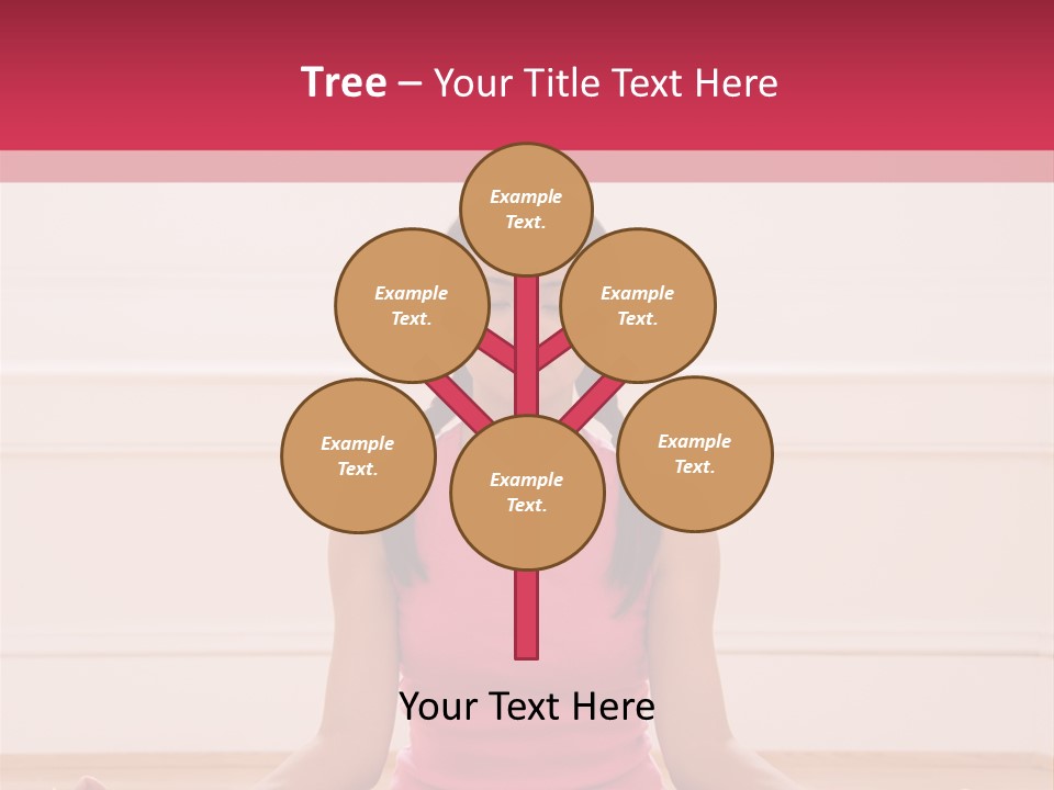 Young Woman Sitting On Floor Meditating In Yoga Lotus Pose With Legs Crossed And Eyes Closed. PowerPoint Template