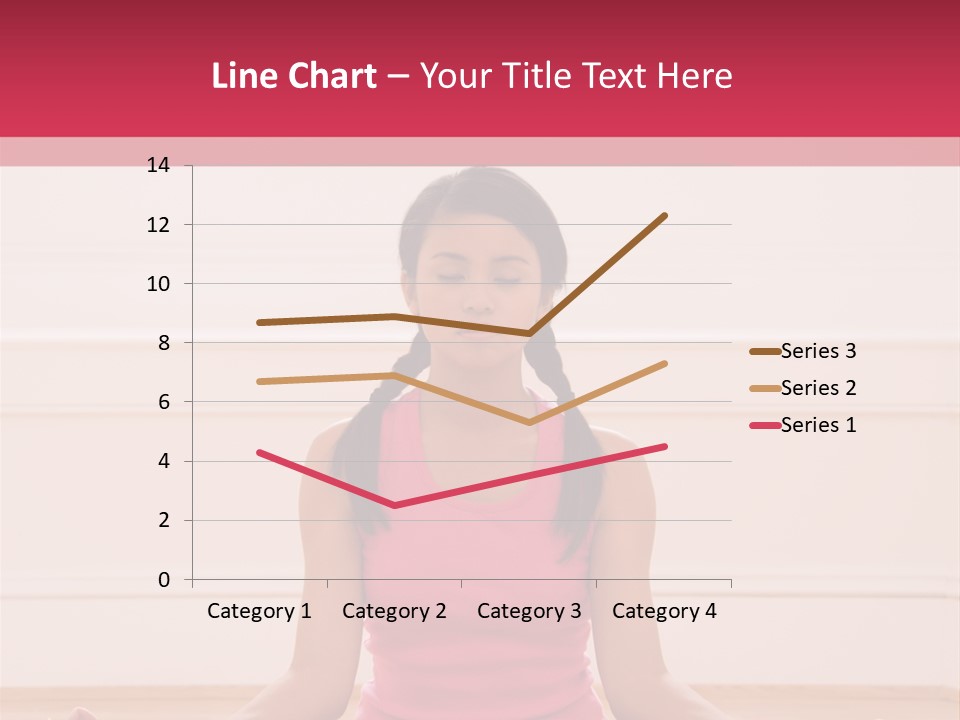 Young Woman Sitting On Floor Meditating In Yoga Lotus Pose With Legs Crossed And Eyes Closed. PowerPoint Template