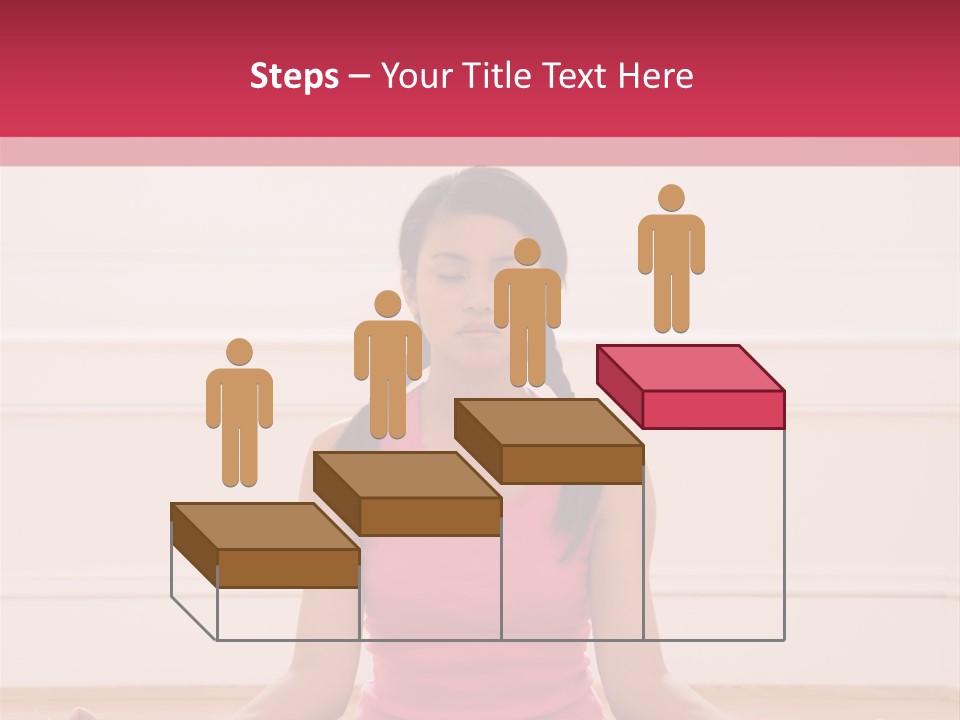 Young Woman Sitting On Floor Meditating In Yoga Lotus Pose With Legs Crossed And Eyes Closed. PowerPoint Template