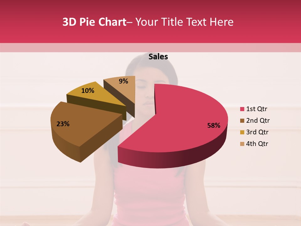 Young Woman Sitting On Floor Meditating In Yoga Lotus Pose With Legs Crossed And Eyes Closed. PowerPoint Template