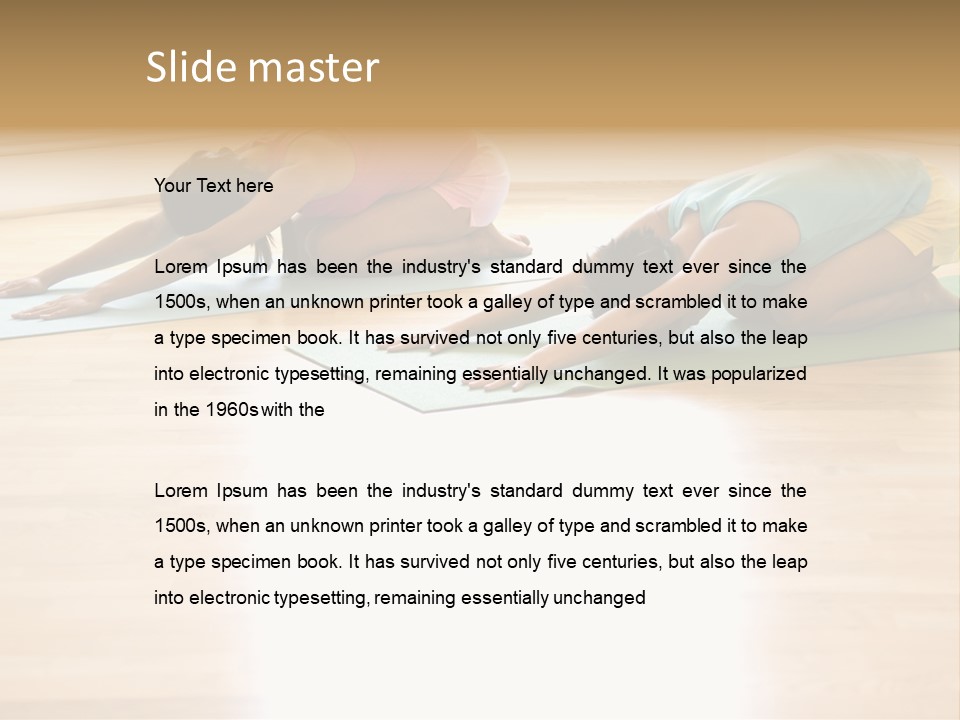 Two Young Women On Yoga Mats Doing Child's Pose. PowerPoint Template