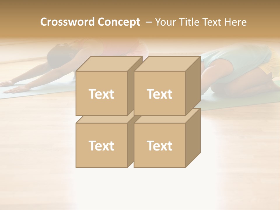 Two Young Women On Yoga Mats Doing Child's Pose. PowerPoint Template