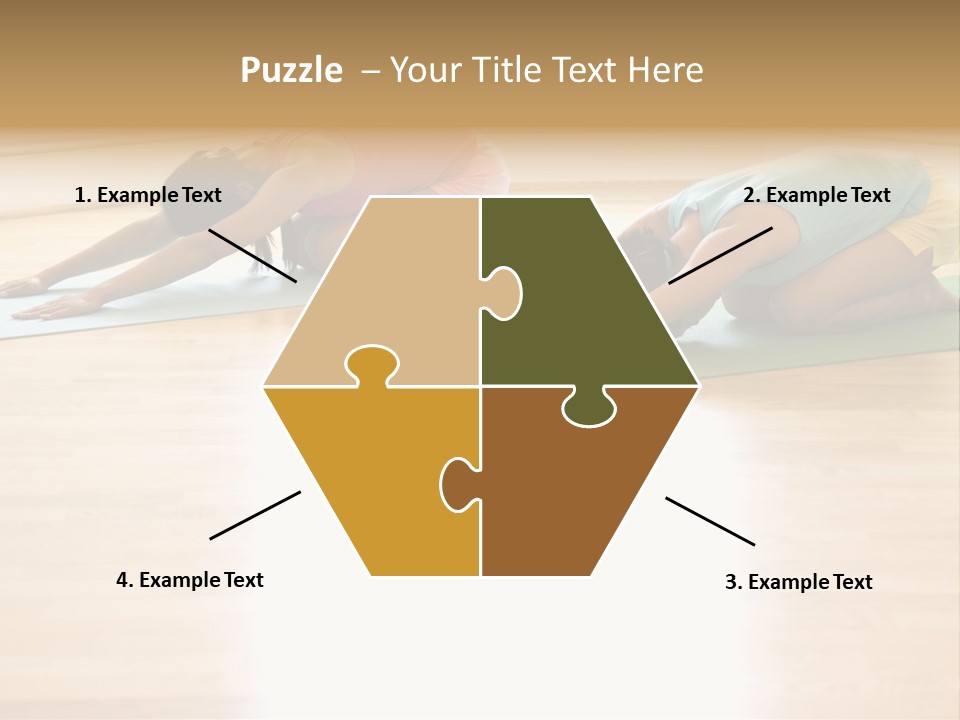 Two Young Women On Yoga Mats Doing Child's Pose. PowerPoint Template