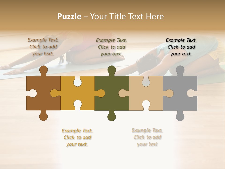 Two Young Women On Yoga Mats Doing Child's Pose. PowerPoint Template