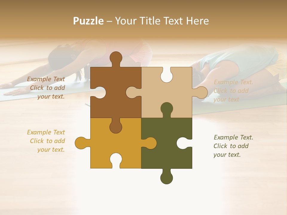 Two Young Women On Yoga Mats Doing Child's Pose. PowerPoint Template