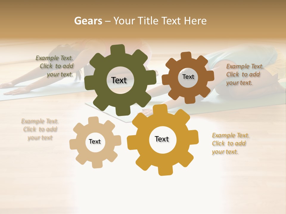 Two Young Women On Yoga Mats Doing Child's Pose. PowerPoint Template