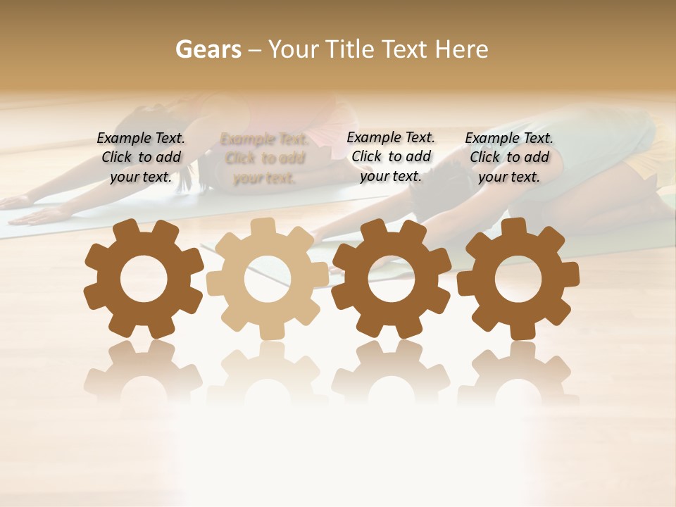 Two Young Women On Yoga Mats Doing Child's Pose. PowerPoint Template