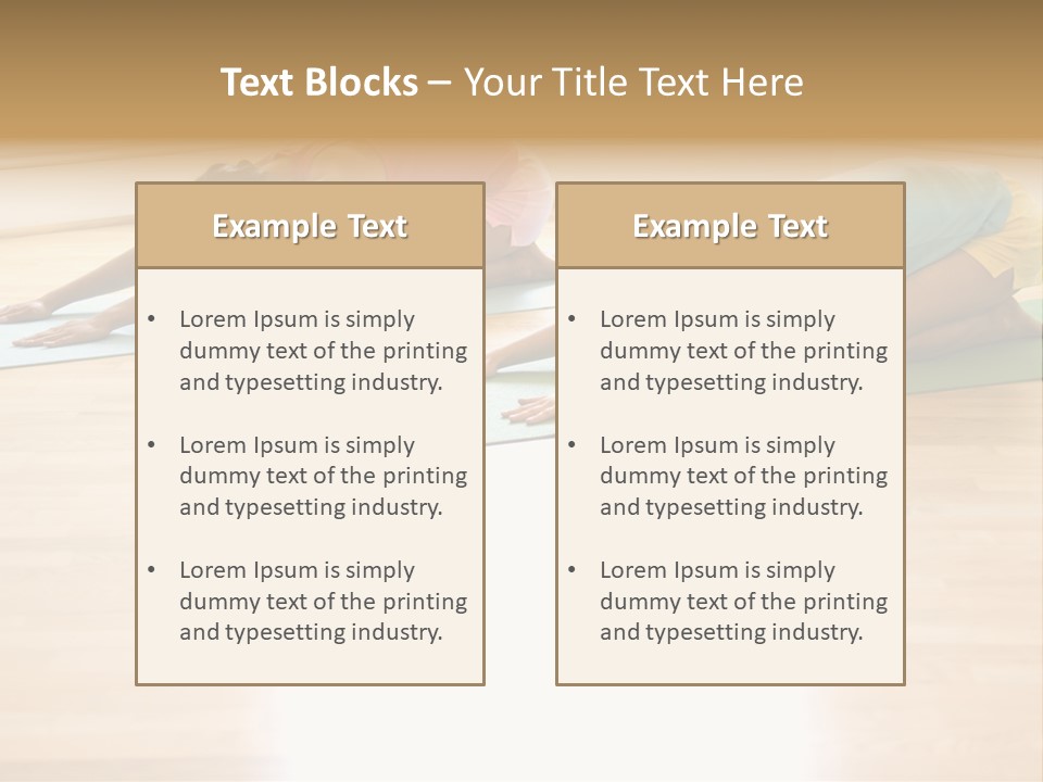 Two Young Women On Yoga Mats Doing Child's Pose. PowerPoint Template