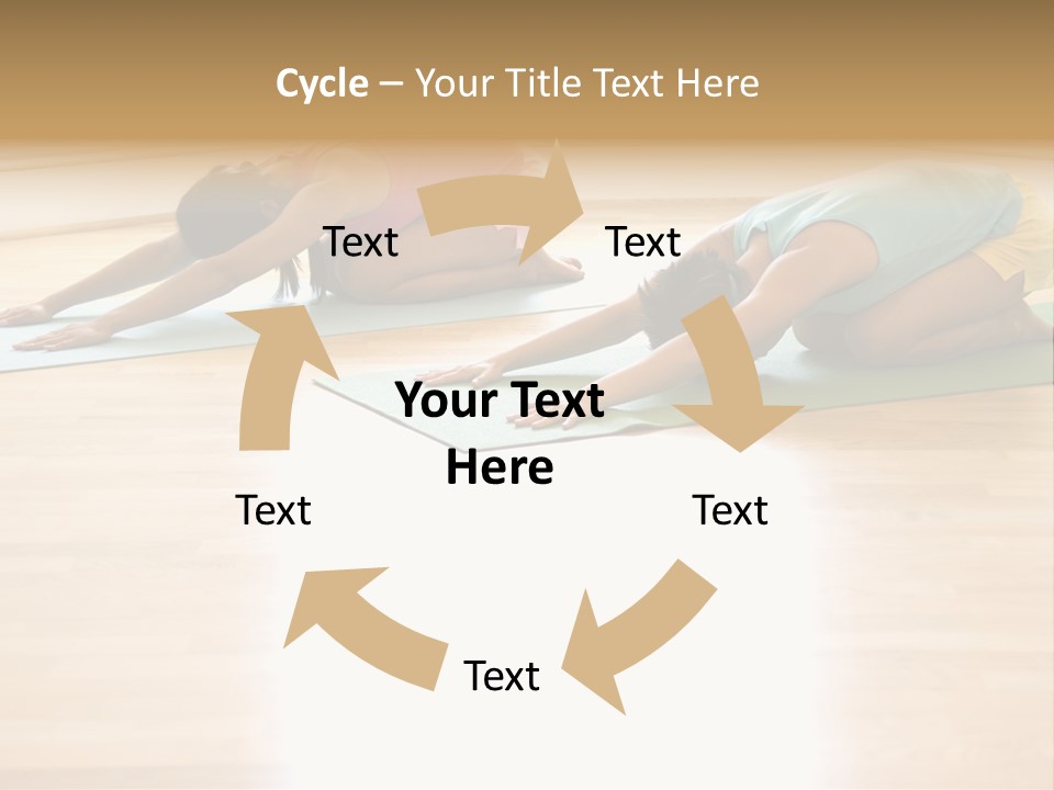 Two Young Women On Yoga Mats Doing Child's Pose. PowerPoint Template