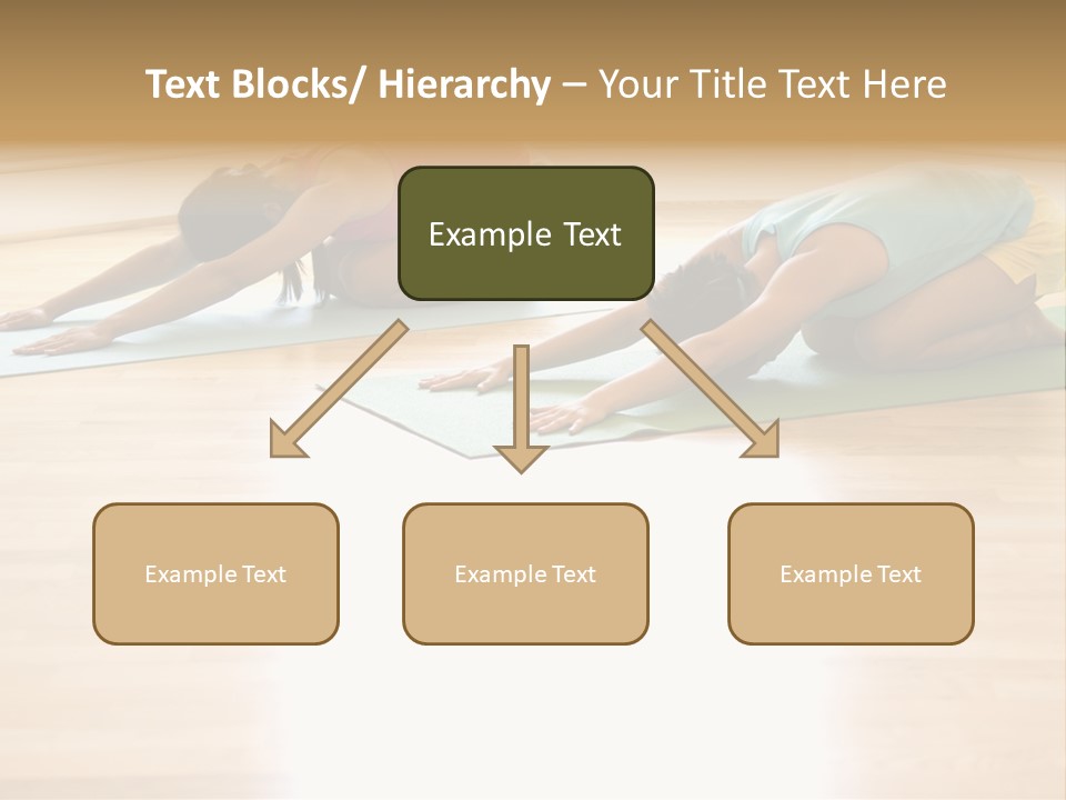 Two Young Women On Yoga Mats Doing Child's Pose. PowerPoint Template