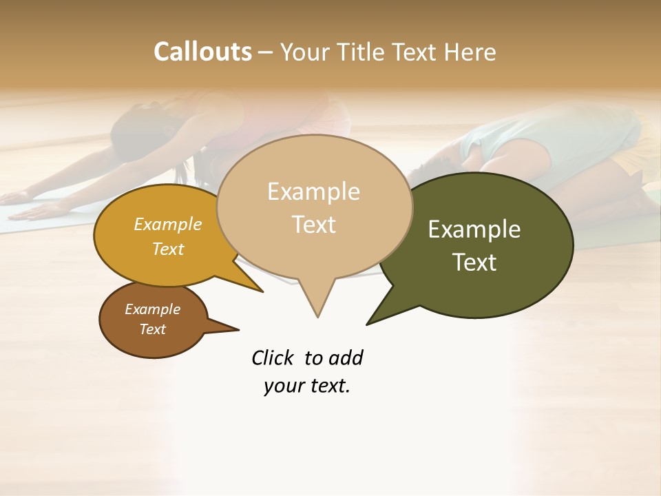 Two Young Women On Yoga Mats Doing Child's Pose. PowerPoint Template