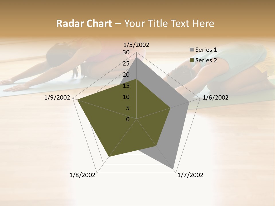 Two Young Women On Yoga Mats Doing Child's Pose. PowerPoint Template