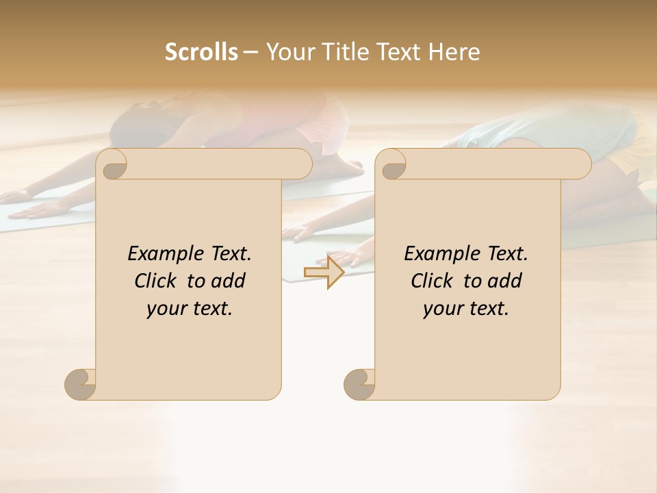 Two Young Women On Yoga Mats Doing Child's Pose. PowerPoint Template