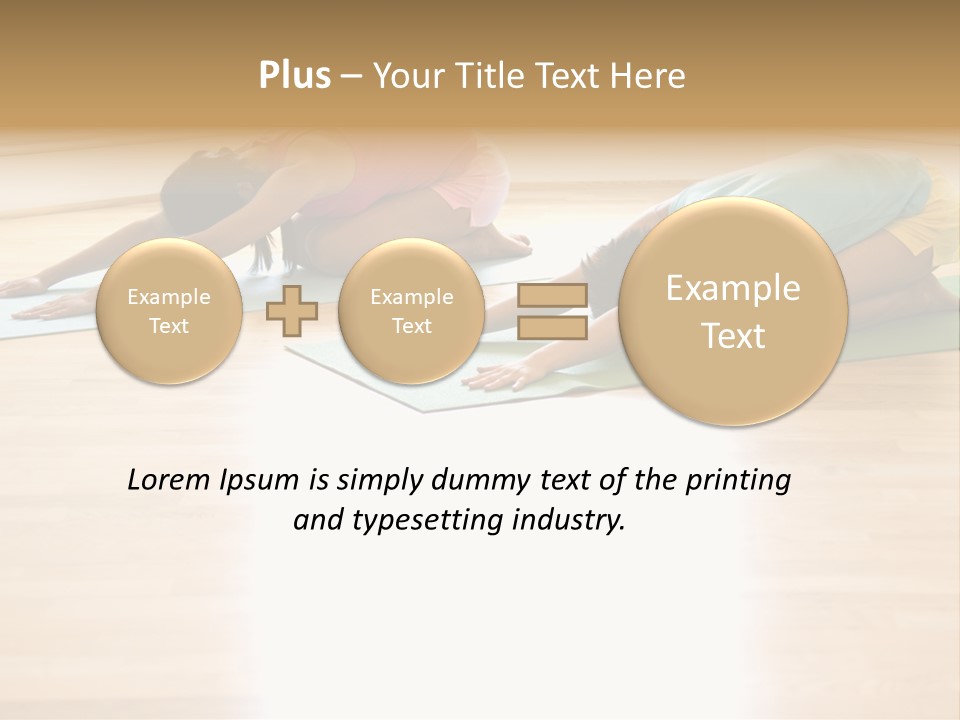 Two Young Women On Yoga Mats Doing Child's Pose. PowerPoint Template