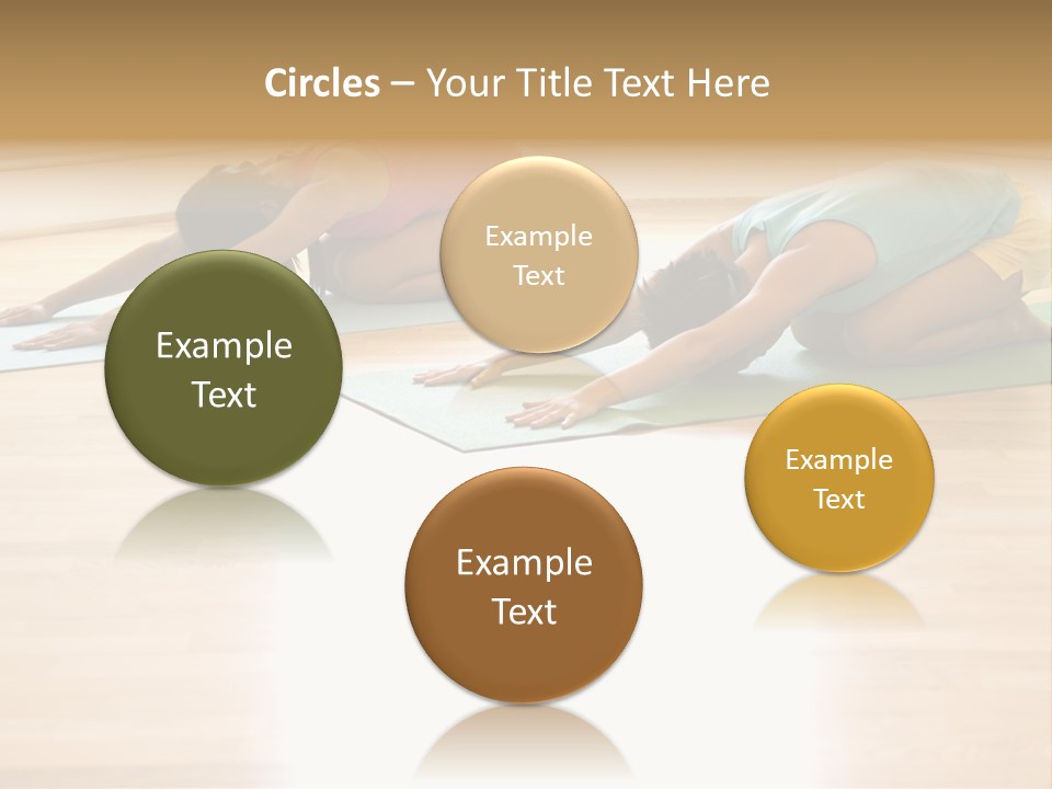 Two Young Women On Yoga Mats Doing Child's Pose. PowerPoint Template