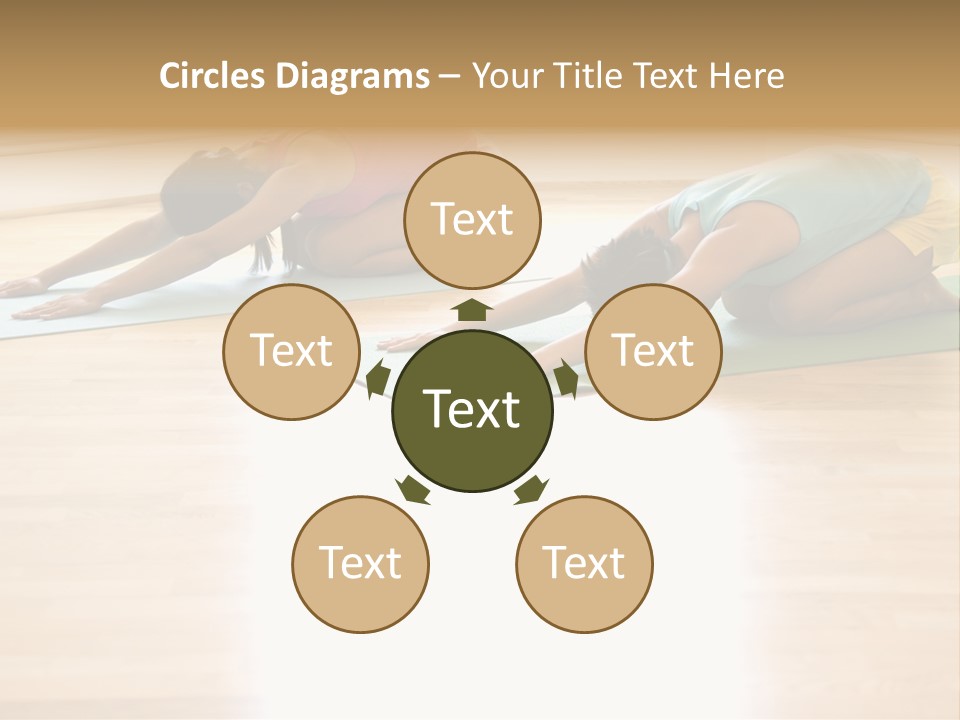 Two Young Women On Yoga Mats Doing Child's Pose. PowerPoint Template