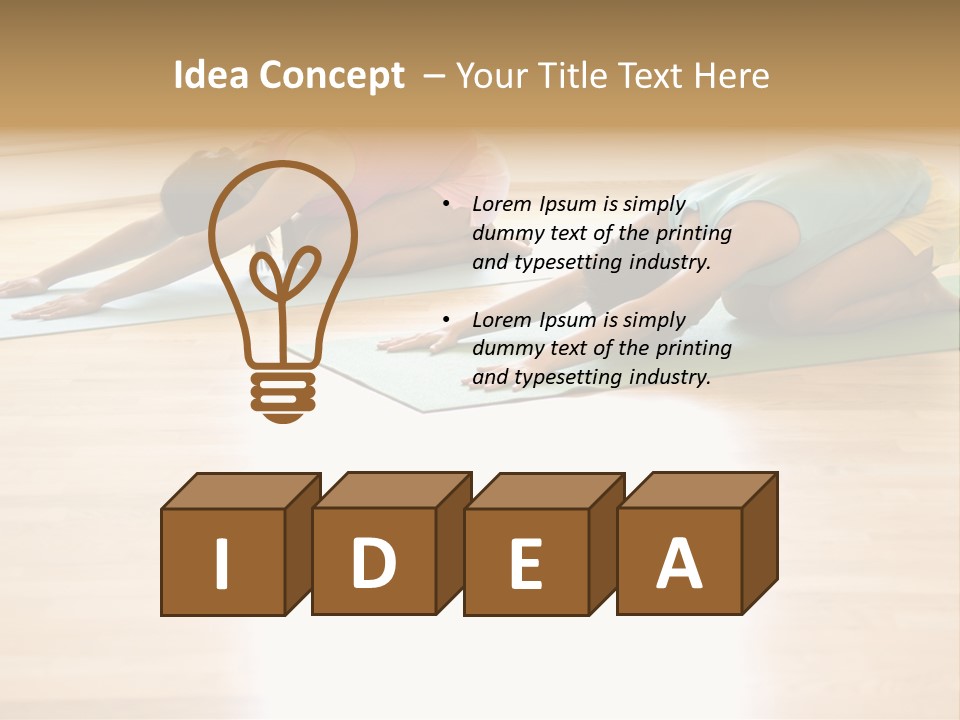 Two Young Women On Yoga Mats Doing Child's Pose. PowerPoint Template