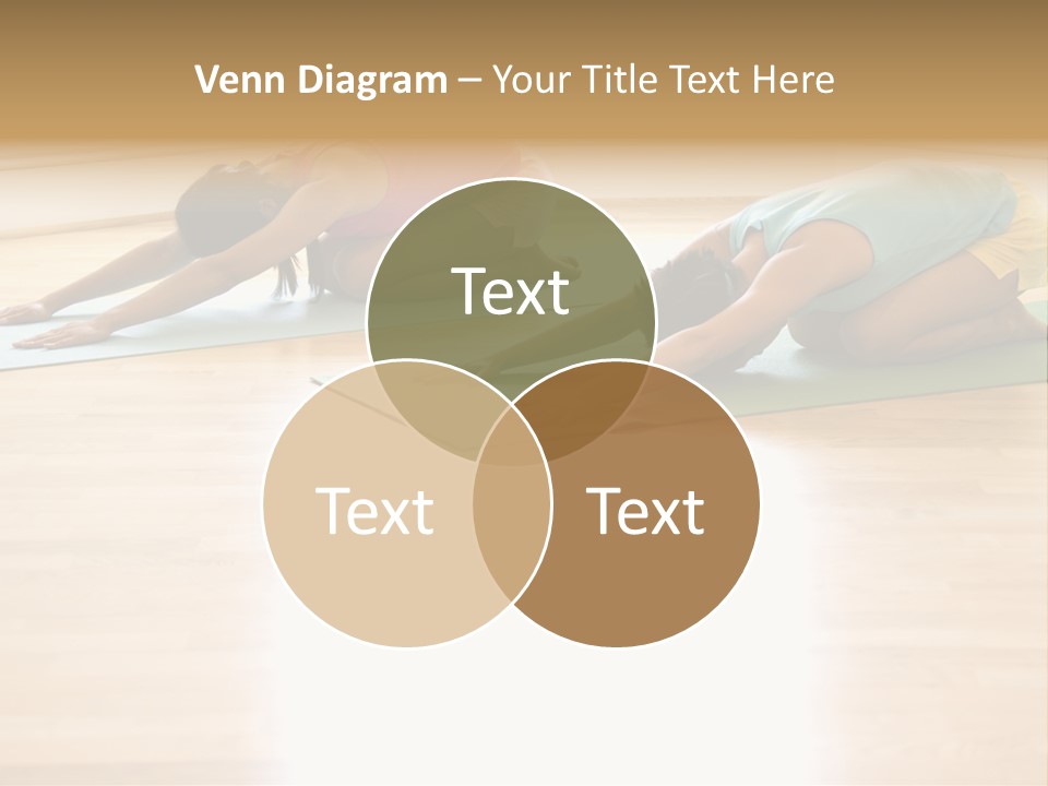 Two Young Women On Yoga Mats Doing Child's Pose. PowerPoint Template