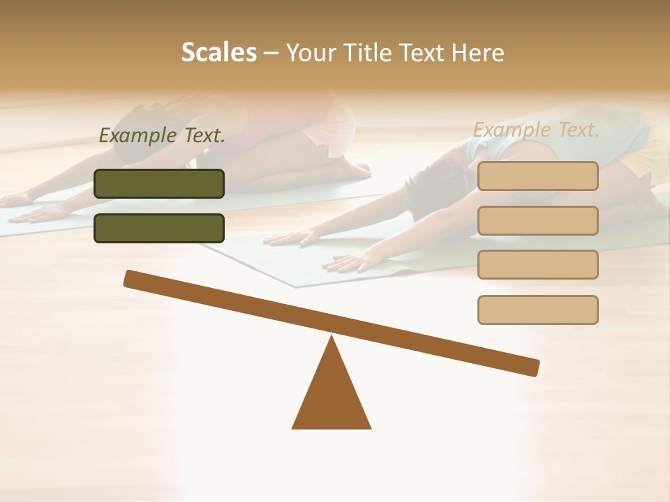 Two Young Women On Yoga Mats Doing Child's Pose. PowerPoint Template