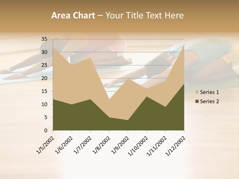 Two Young Women On Yoga Mats Doing Child's Pose. PowerPoint Template
