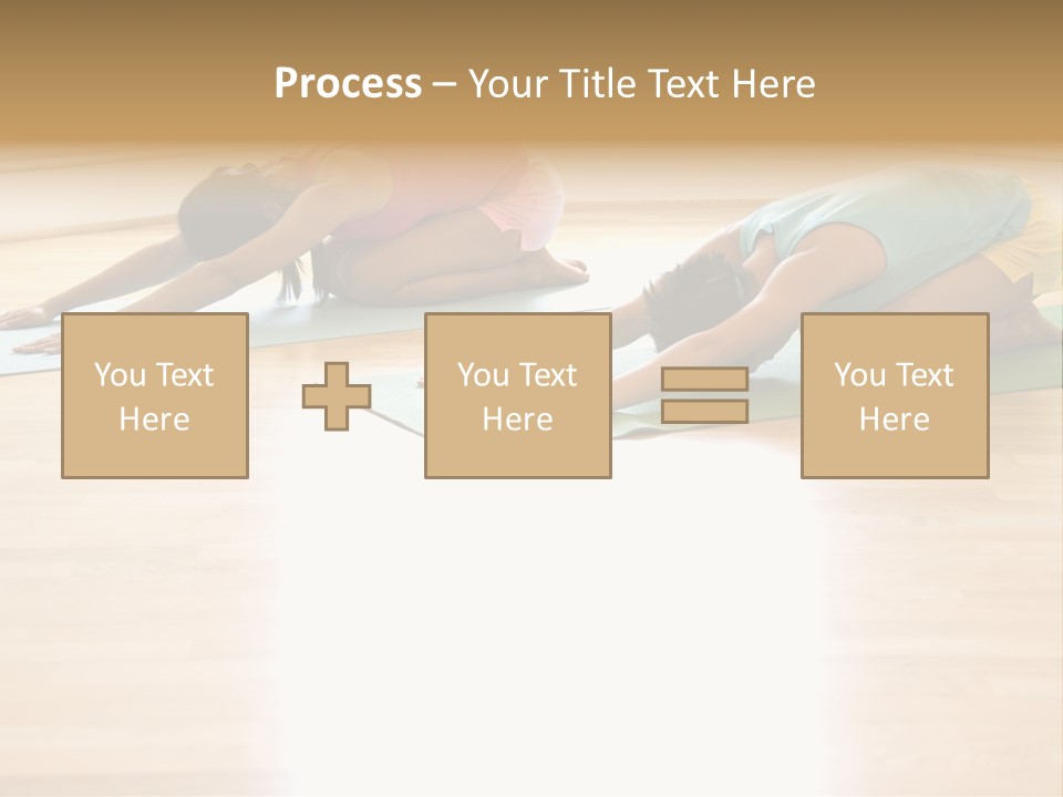 Two Young Women On Yoga Mats Doing Child's Pose. PowerPoint Template