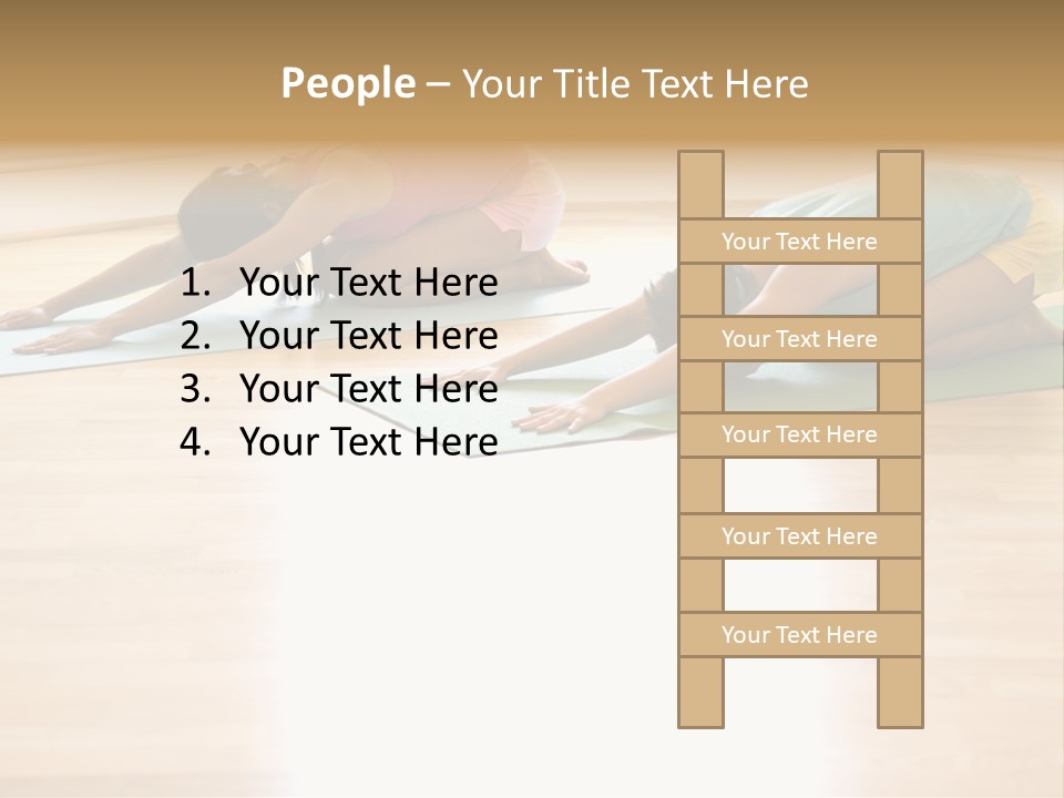 Two Young Women On Yoga Mats Doing Child's Pose. PowerPoint Template