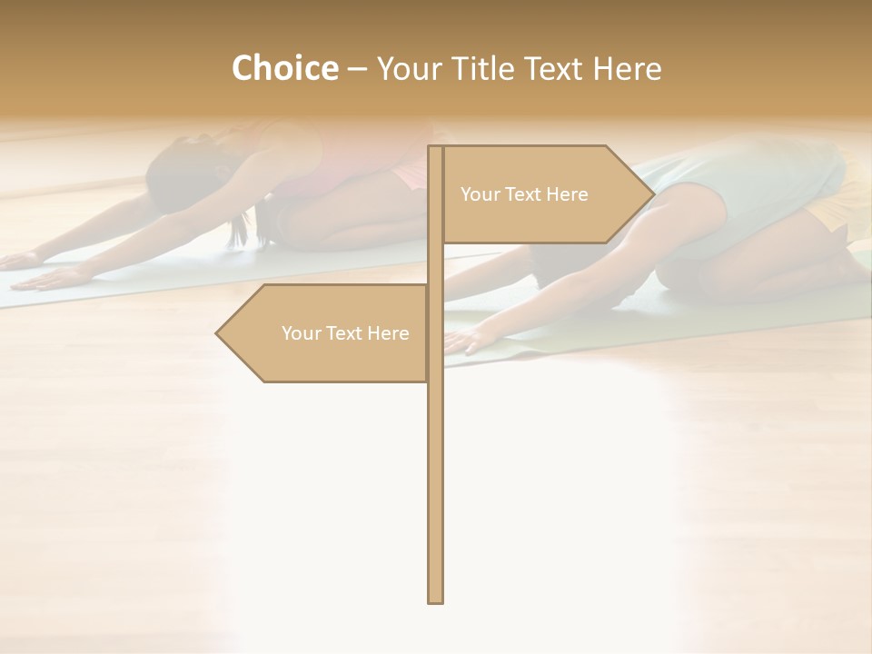 Two Young Women On Yoga Mats Doing Child's Pose. PowerPoint Template