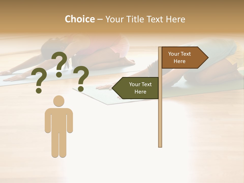 Two Young Women On Yoga Mats Doing Child's Pose. PowerPoint Template