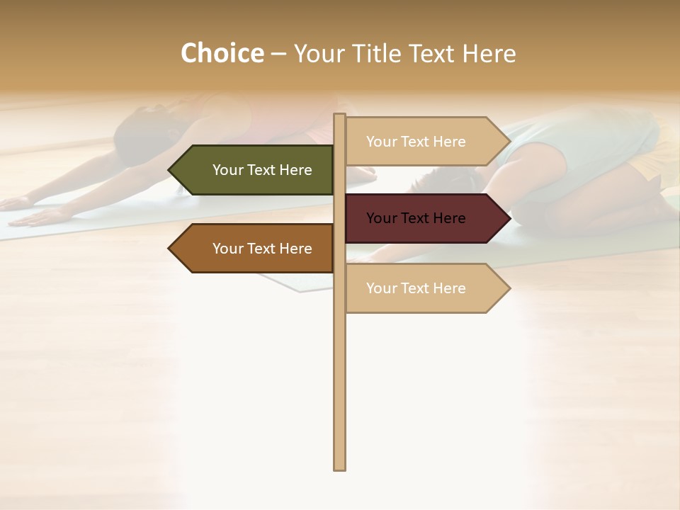 Two Young Women On Yoga Mats Doing Child's Pose. PowerPoint Template