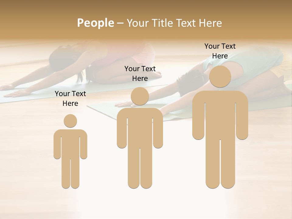 Two Young Women On Yoga Mats Doing Child's Pose. PowerPoint Template