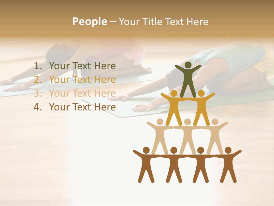 Two Young Women On Yoga Mats Doing Child's Pose. PowerPoint Template