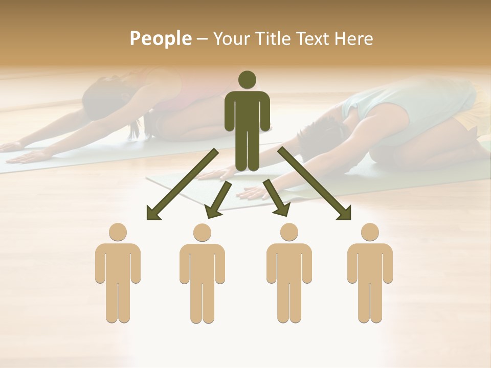 Two Young Women On Yoga Mats Doing Child's Pose. PowerPoint Template