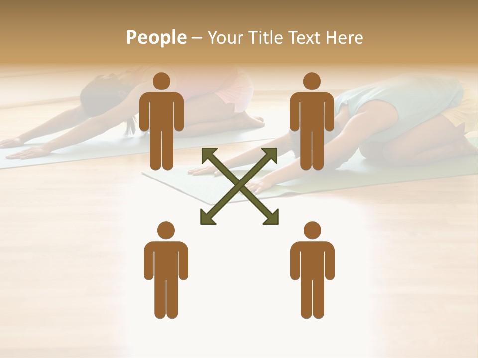 Two Young Women On Yoga Mats Doing Child's Pose. PowerPoint Template