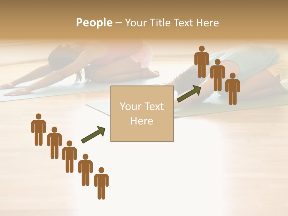 Two Young Women On Yoga Mats Doing Child's Pose. PowerPoint Template