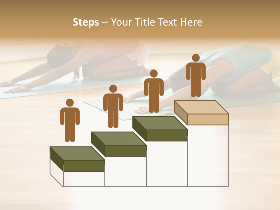 Two Young Women On Yoga Mats Doing Child's Pose. PowerPoint Template