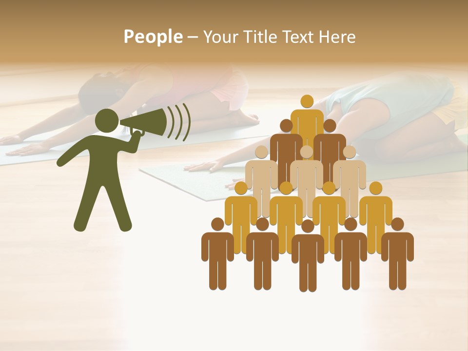 Two Young Women On Yoga Mats Doing Child's Pose. PowerPoint Template